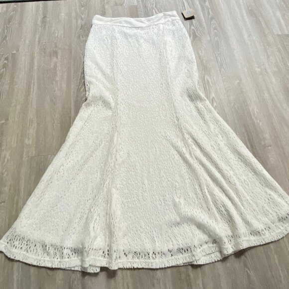 (5) Badgley Mischka Fairy Coquette Boho Lace Clean Girl Cottage Maxi Skirt 10 - Picture 1 of 10